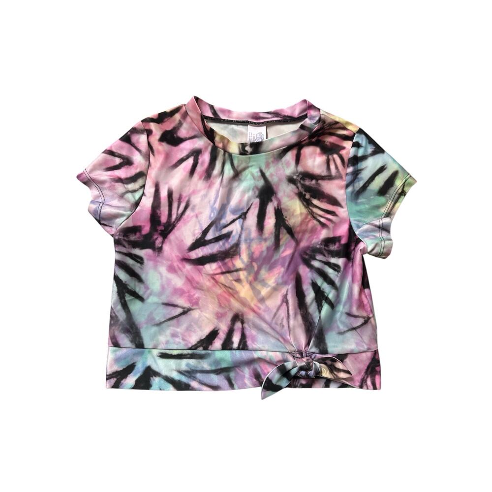 Girls More Than Magic Tie-Dye Tee – Size L (10/12) – Side Tie, Stretchy & Cute!
